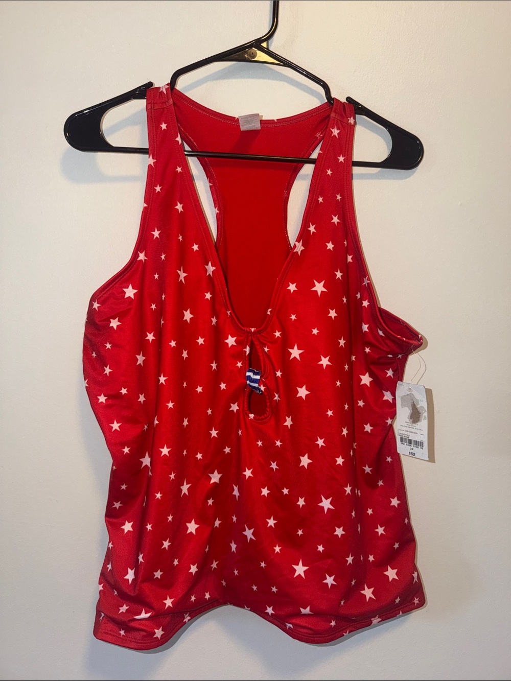 Oasis Red Star-Print Racerback Tank Top